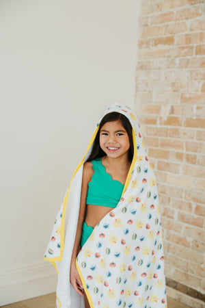 Premium Big Kid Hooded Towel - Ducky | Copper Pearl