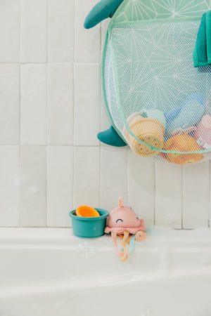 Hanging Storage Bags Net Bag Baby Bath Toy Organizer Sucker bath