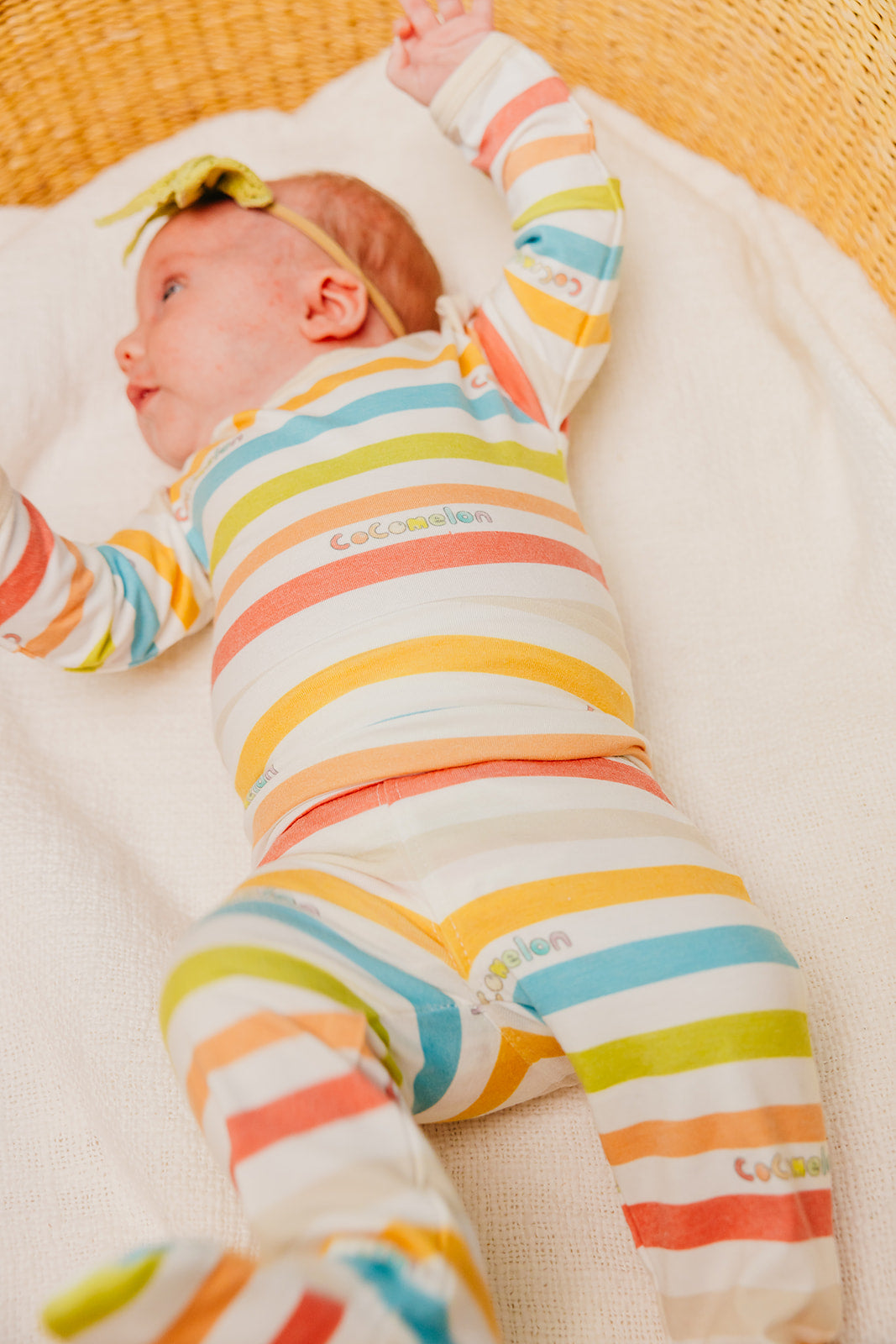 Footed Baby Pants- CoComelon Stripe