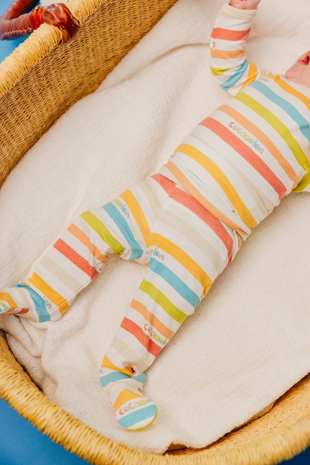 Footed Baby Pants- CoComelon Stripe