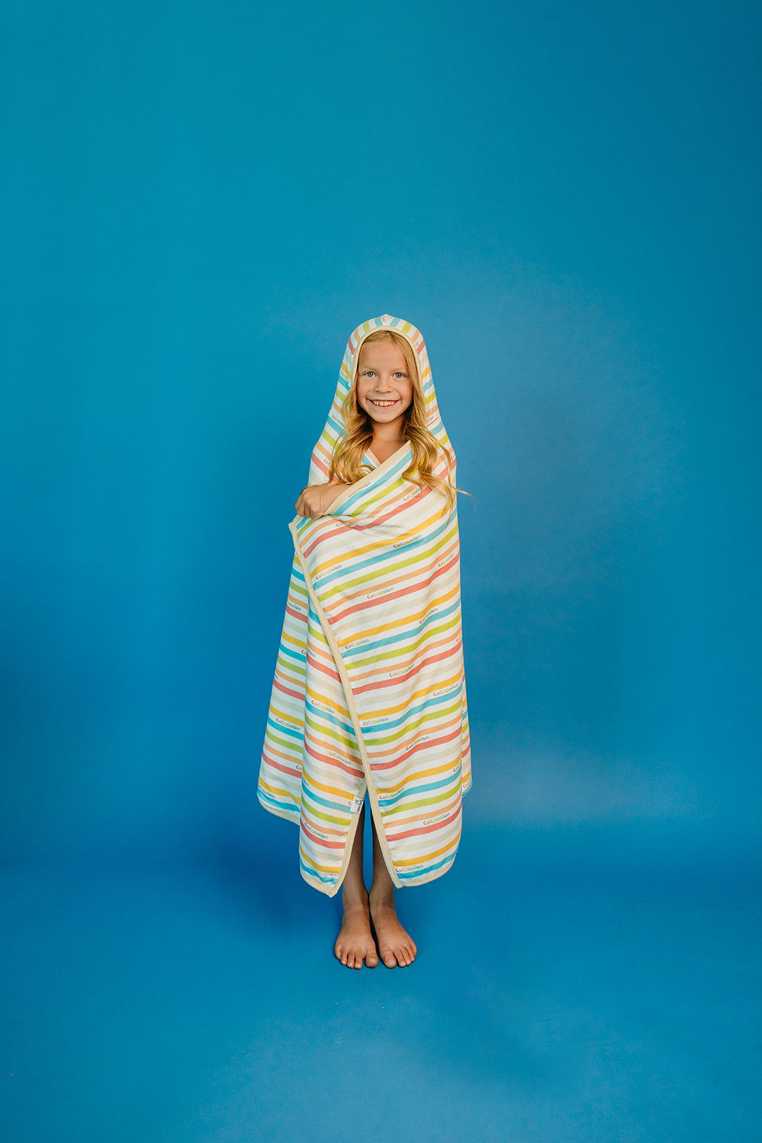 Premium Big Kid Hooded Towel - CoComelon Stripe