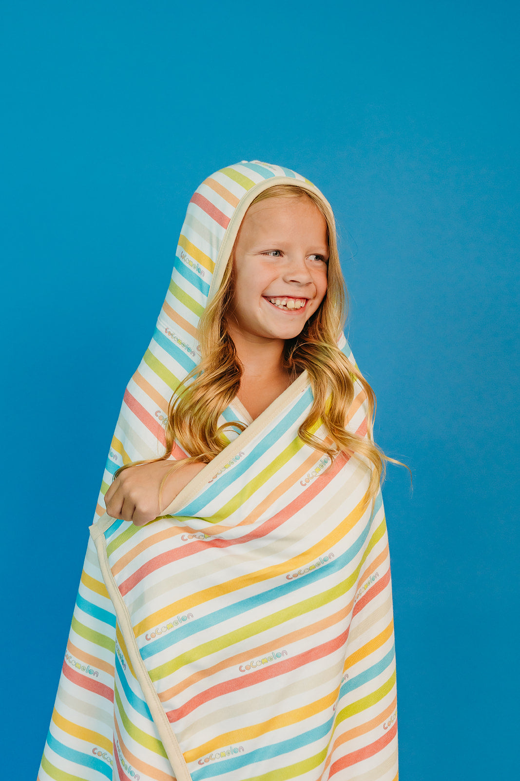 Premium Big Kid Hooded Towel - CoComelon Stripe