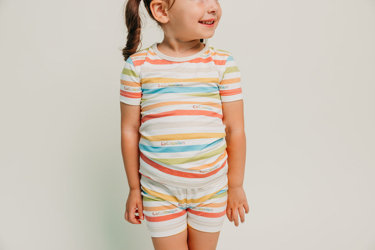 2pc Short Sleeve Pajama Set - CoComelon Stripe