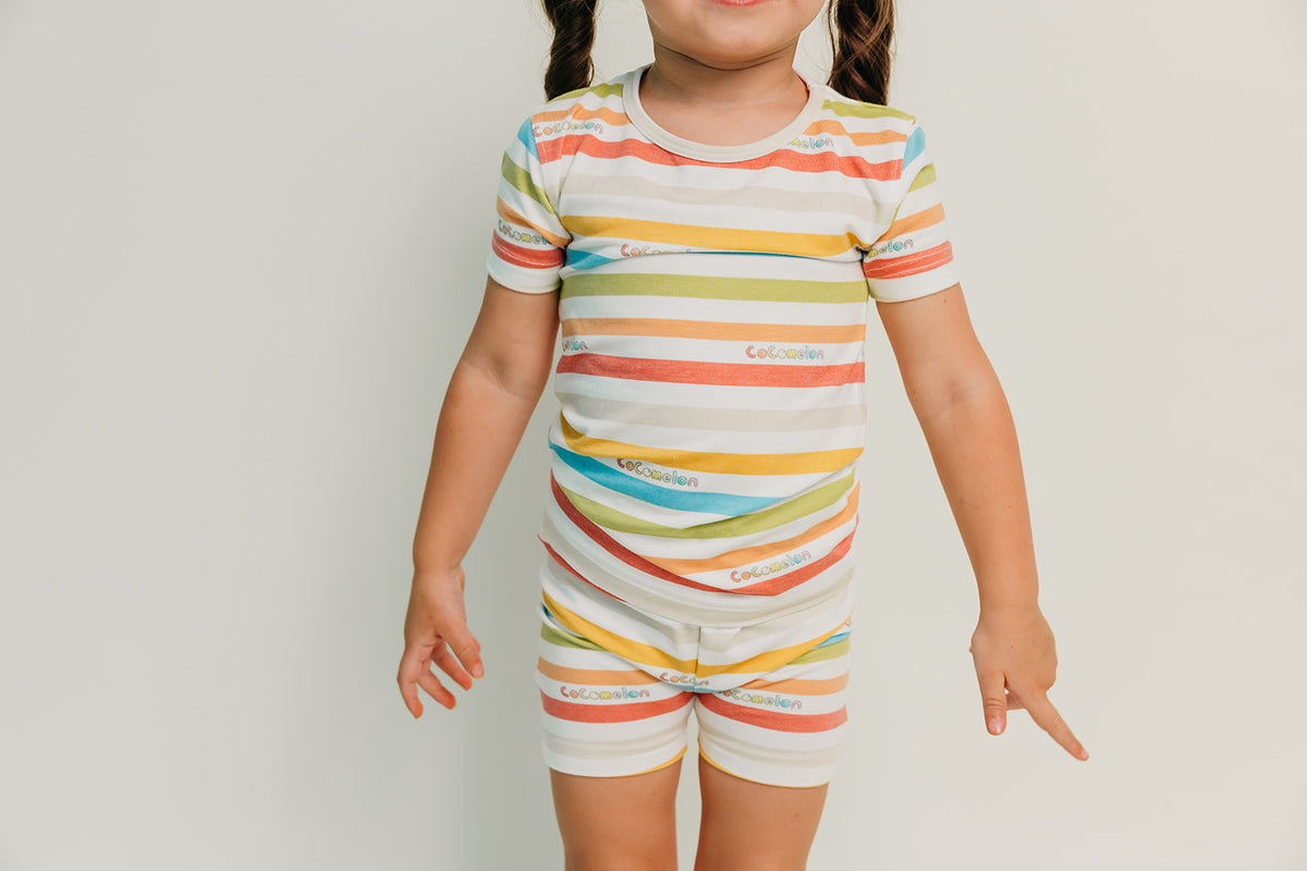 2pc Short Sleeve Pajama Set - CoComelon Stripe