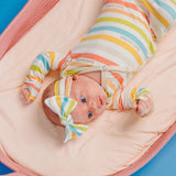 Knit Headband Bow - CoComelon Stripe