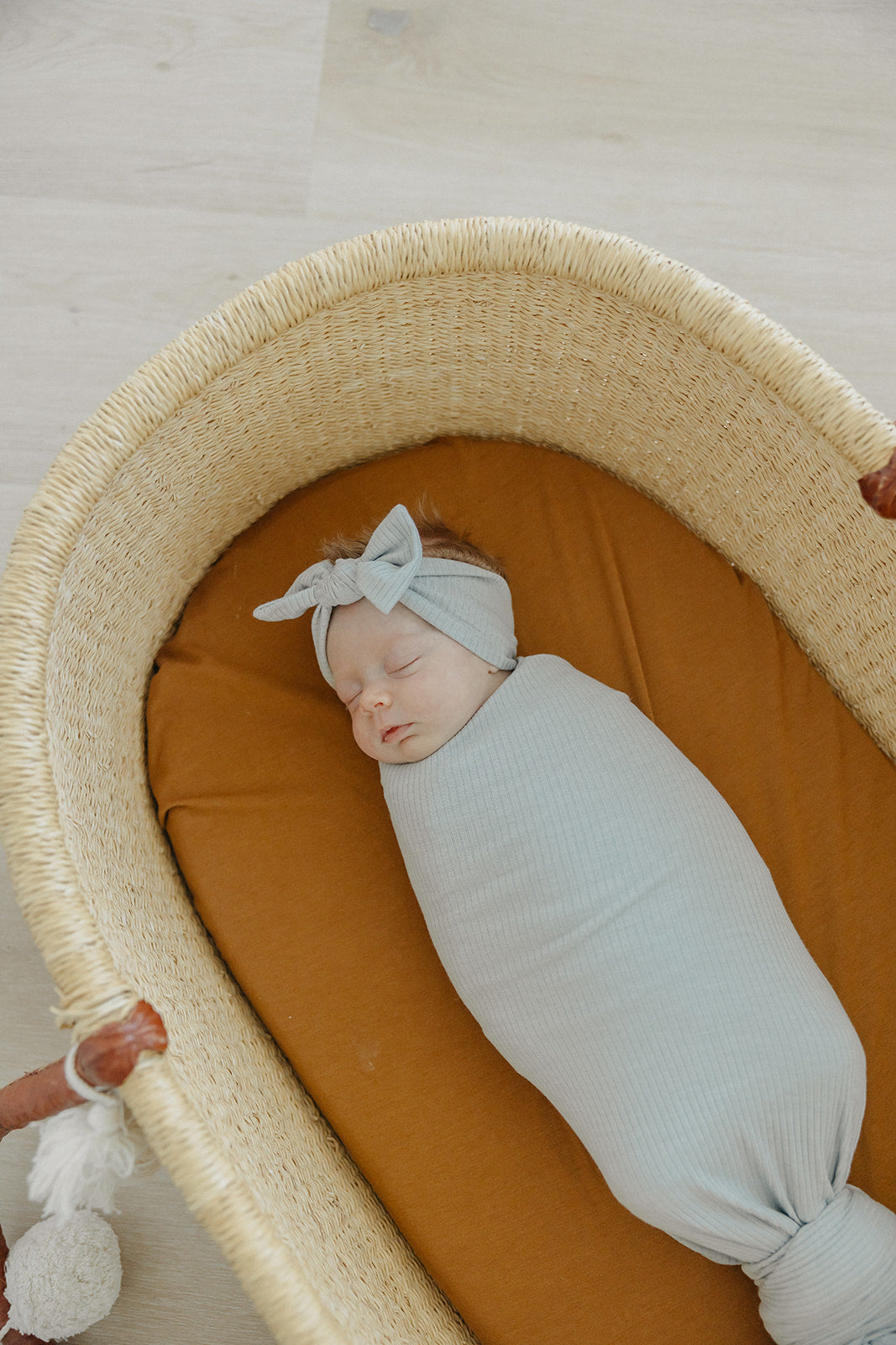 Rib Knit Swaddle Blanket - Ash