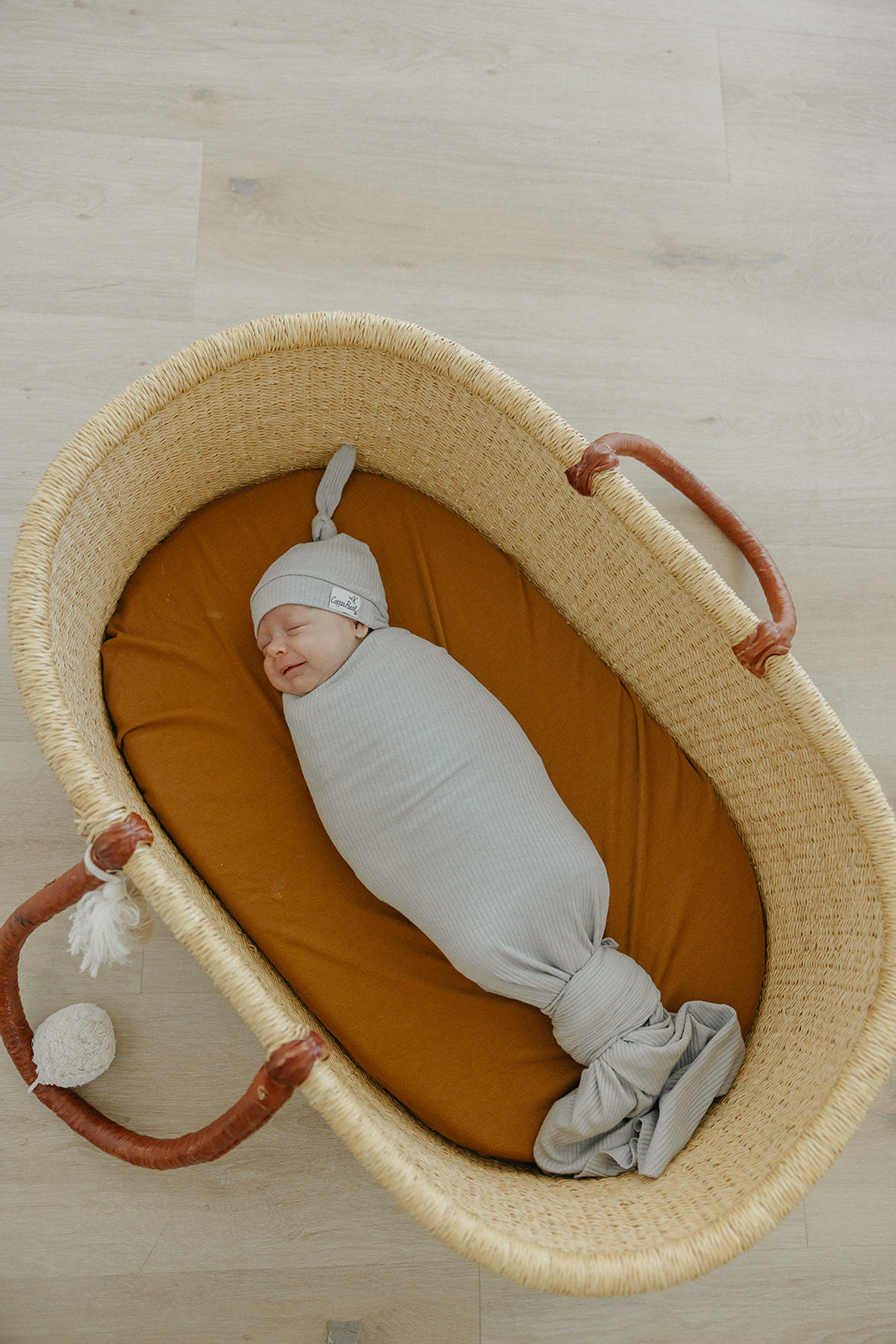 Rib Knit Swaddle Blanket - Ash