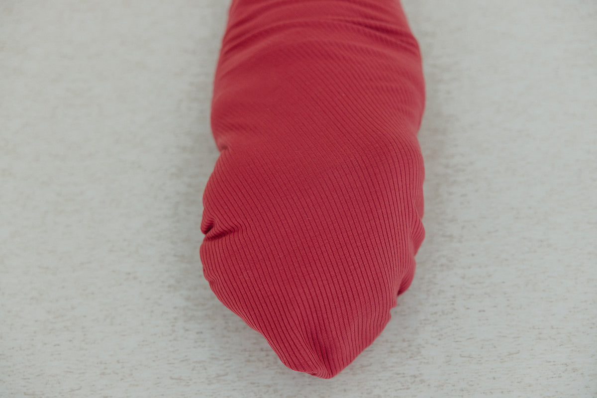 Rib Knit Swaddle Blanket - Berry