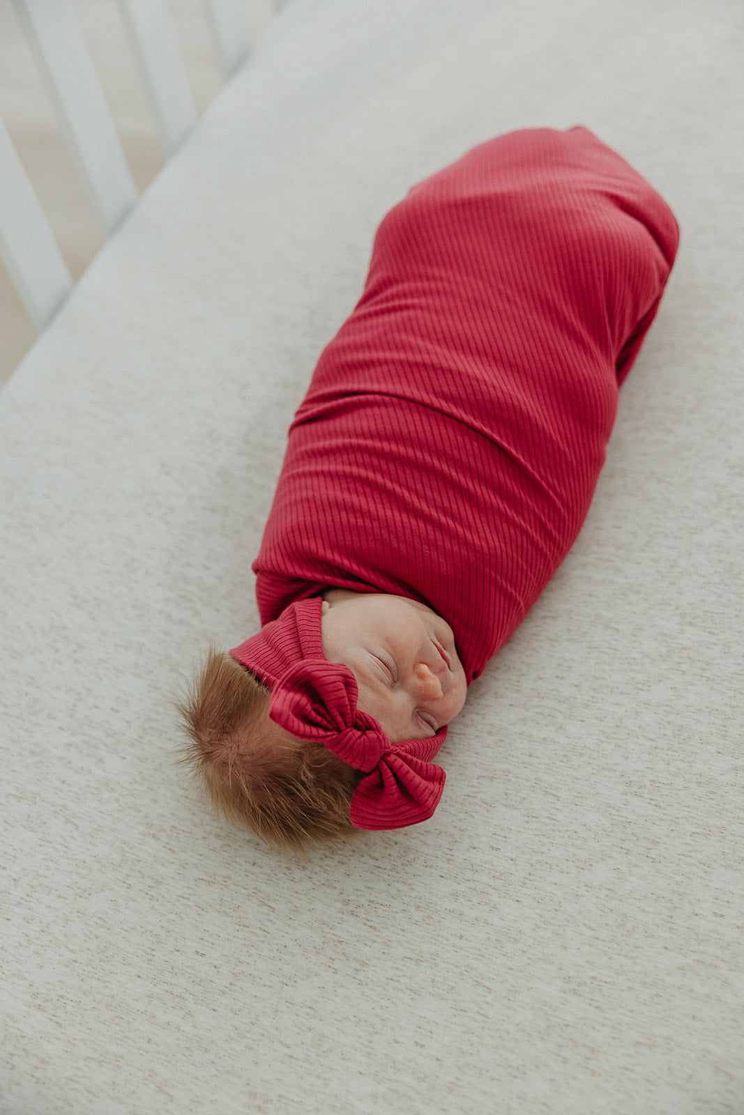 Rib Knit Swaddle Blanket - Berry