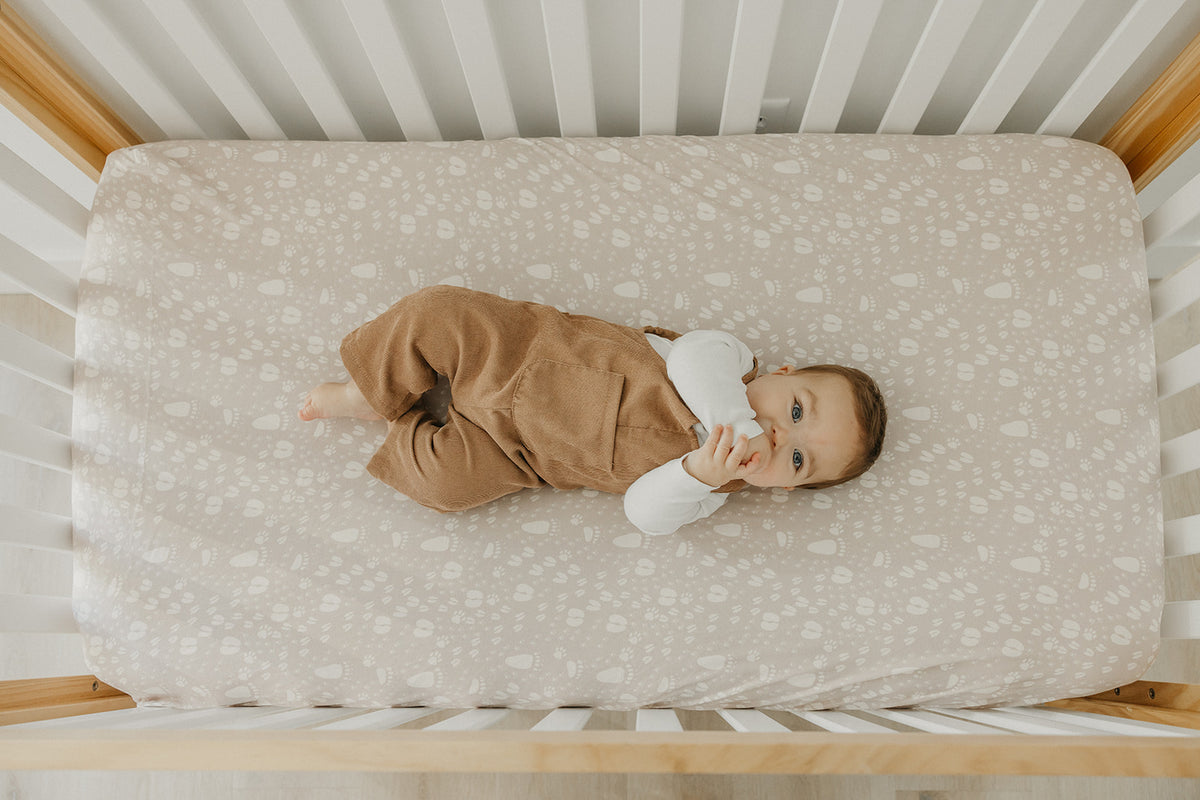 Premium Knit Fitted Crib Sheet - Tracker