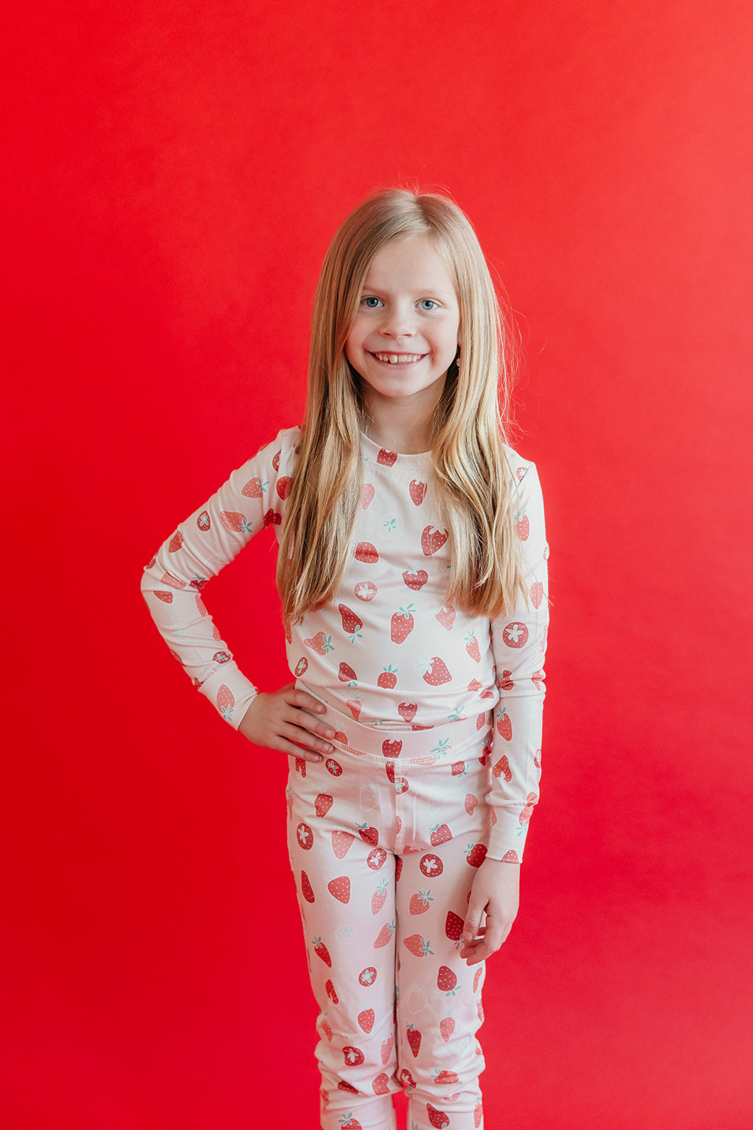 2pc Long Sleeve Pajama Set - Strawberry