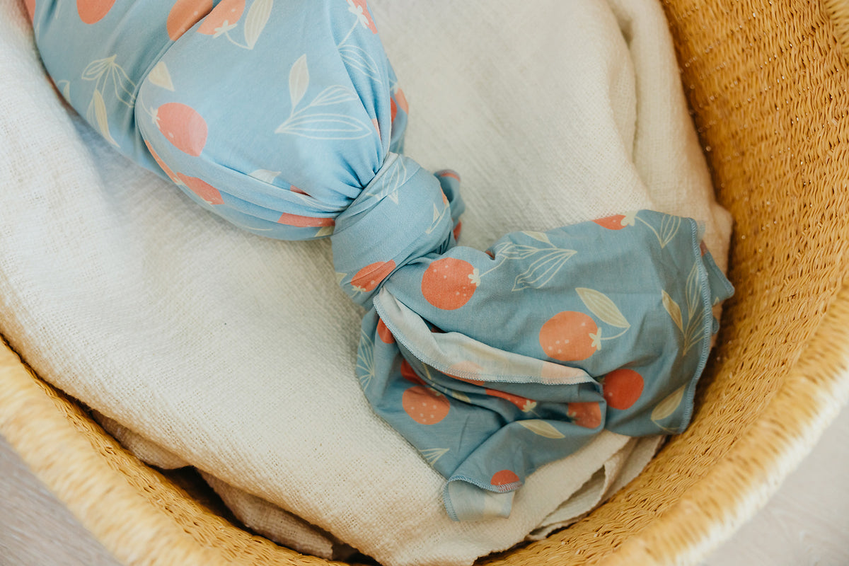 Knit Swaddle Blanket - Clementine