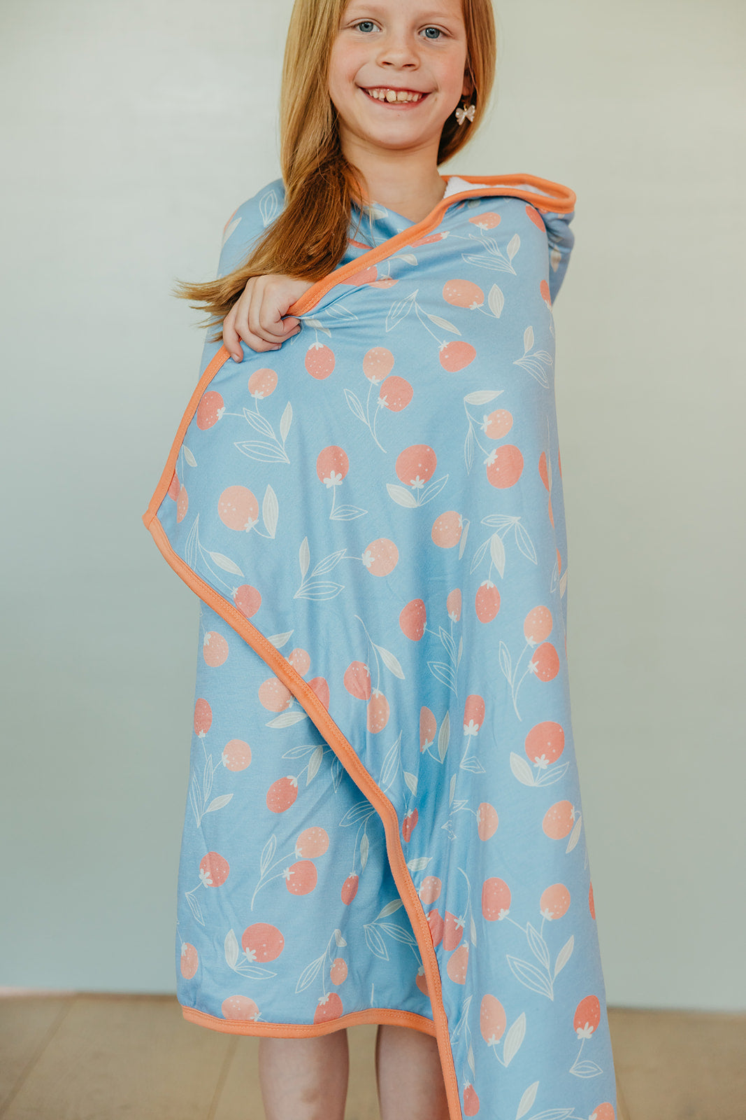 Premium Big Kid Hooded Towel - Clementine