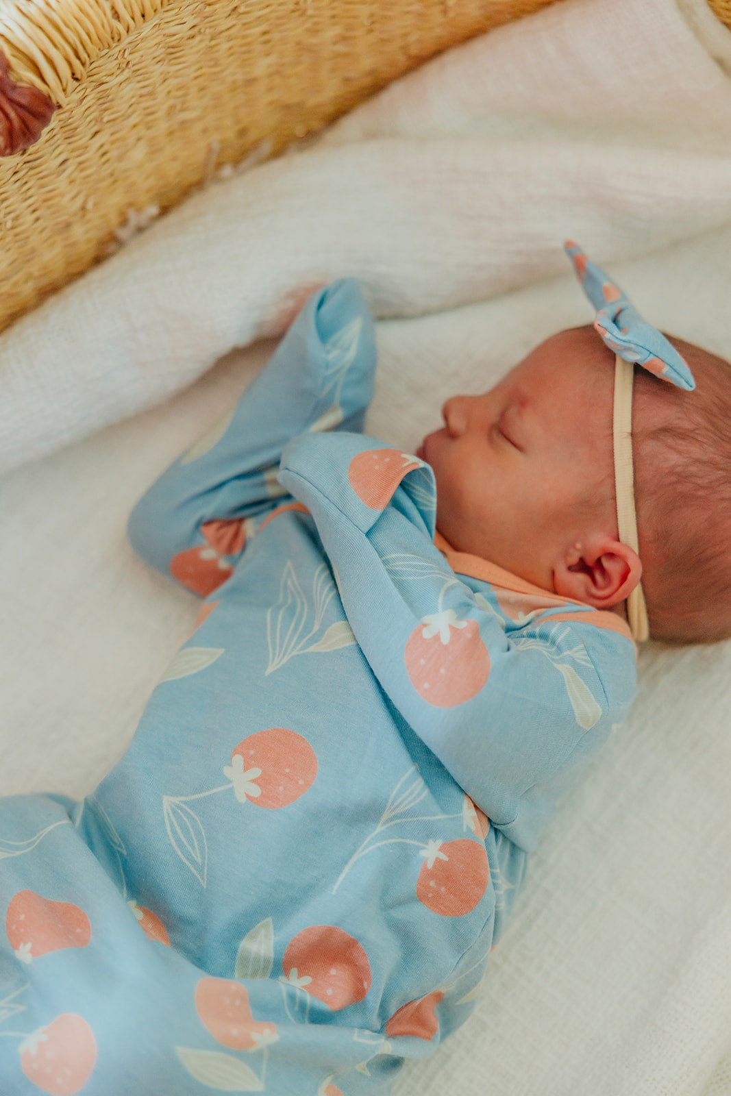 Newborn Knotted Gown - Clementine