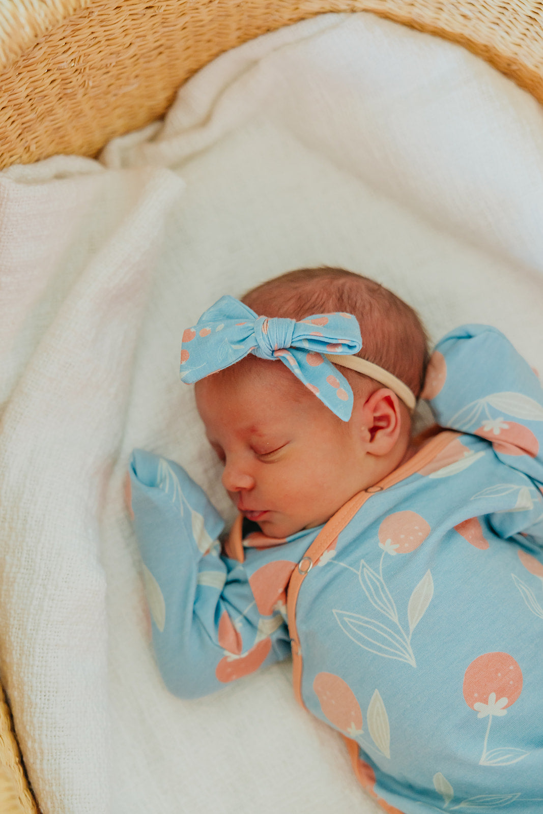 Newborn Knotted Gown - Clementine