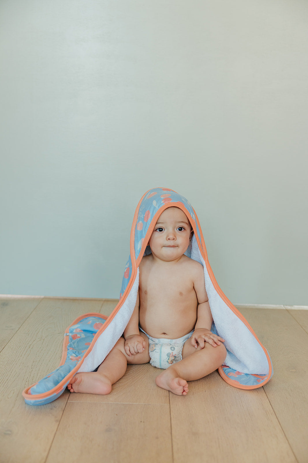 Premium Baby Knit Hooded Towel - Clementine