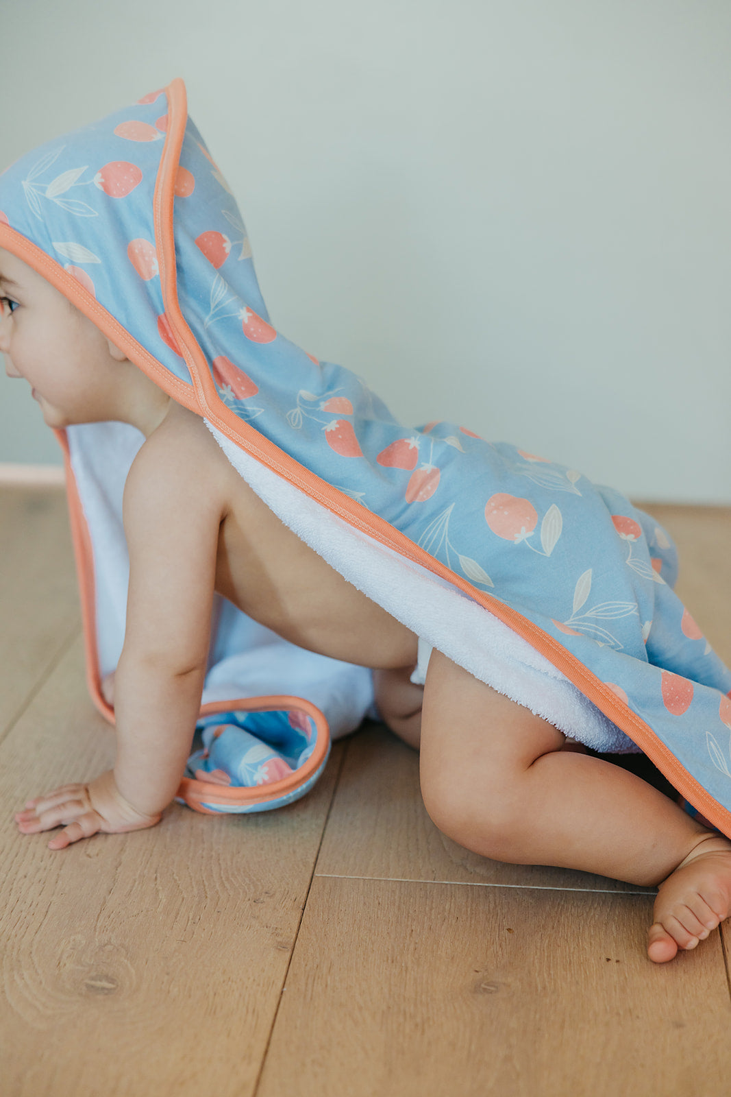 Premium Baby Knit Hooded Towel - Clementine