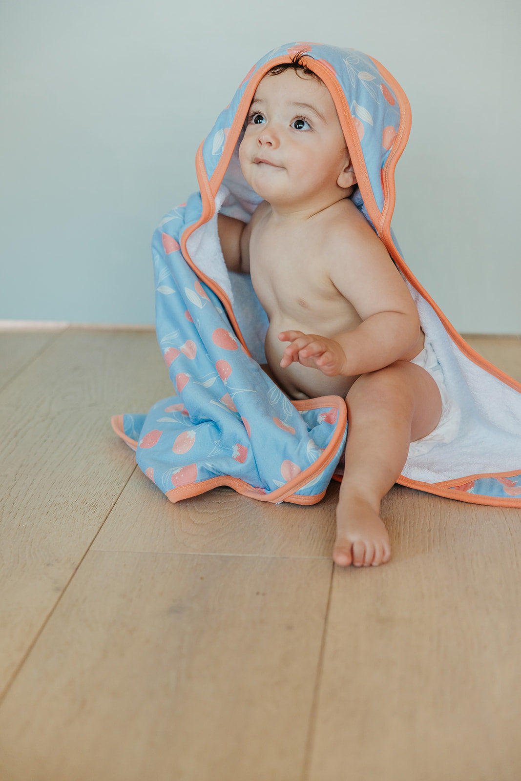 Premium Baby Knit Hooded Towel - Clementine