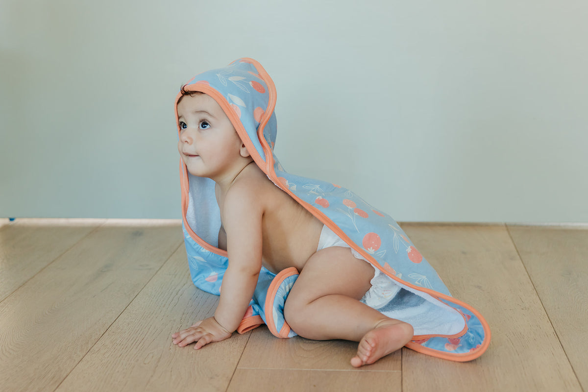 Premium Baby Knit Hooded Towel - Clementine