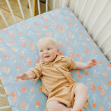 Premium Knit Fitted Crib Sheet - Clementine