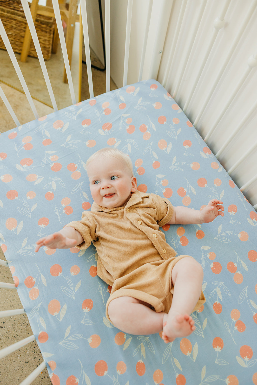 Premium Knit Fitted Crib Sheet - Clementine