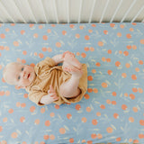 Premium Knit Fitted Crib Sheet - Clementine