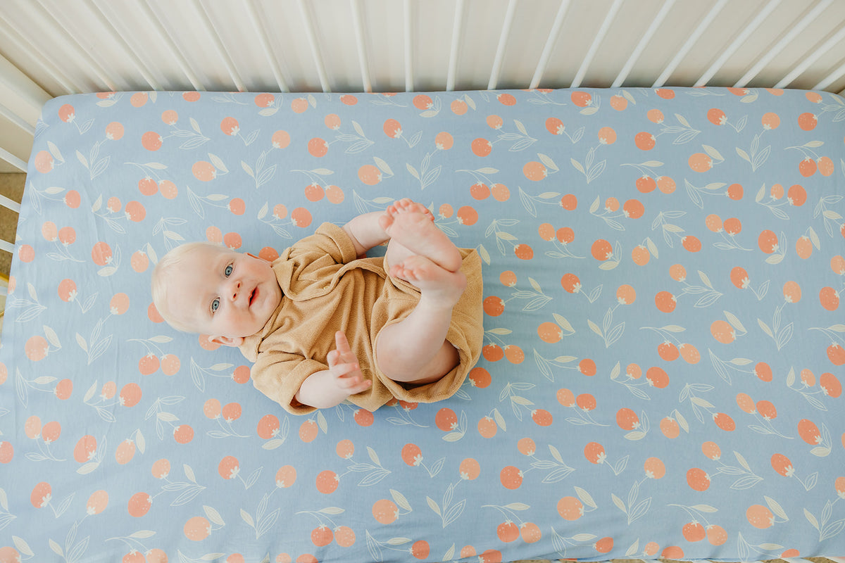 Premium Knit Fitted Crib Sheet - Clementine