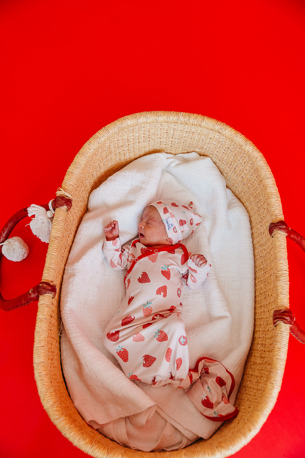 Newborn Knotted Gown - Strawberry