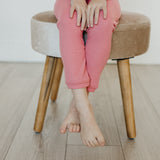 2pc Rib Knit Long Sleeve Pajama Set - Rosewood