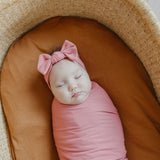 Rib Knit Swaddle Blanket - Rosewood