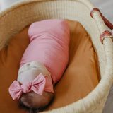 Rib Knit Swaddle Blanket - Rosewood