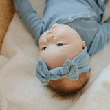 Rib Knit Headband Bow - Atlantic