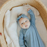 Rib Knit Headband Bow - Atlantic