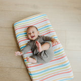 Premium Knit Diaper Changing Pad Cover - CoComelon Stripe