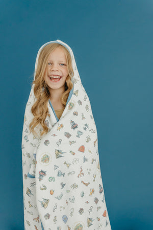 Premium Big Kid Hooded Towel - Ducky | Copper Pearl