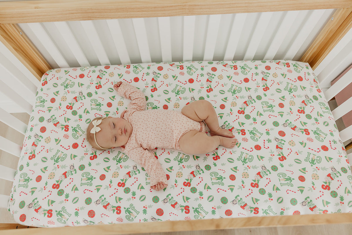 Premium Knit Fitted Crib Sheet - Elf