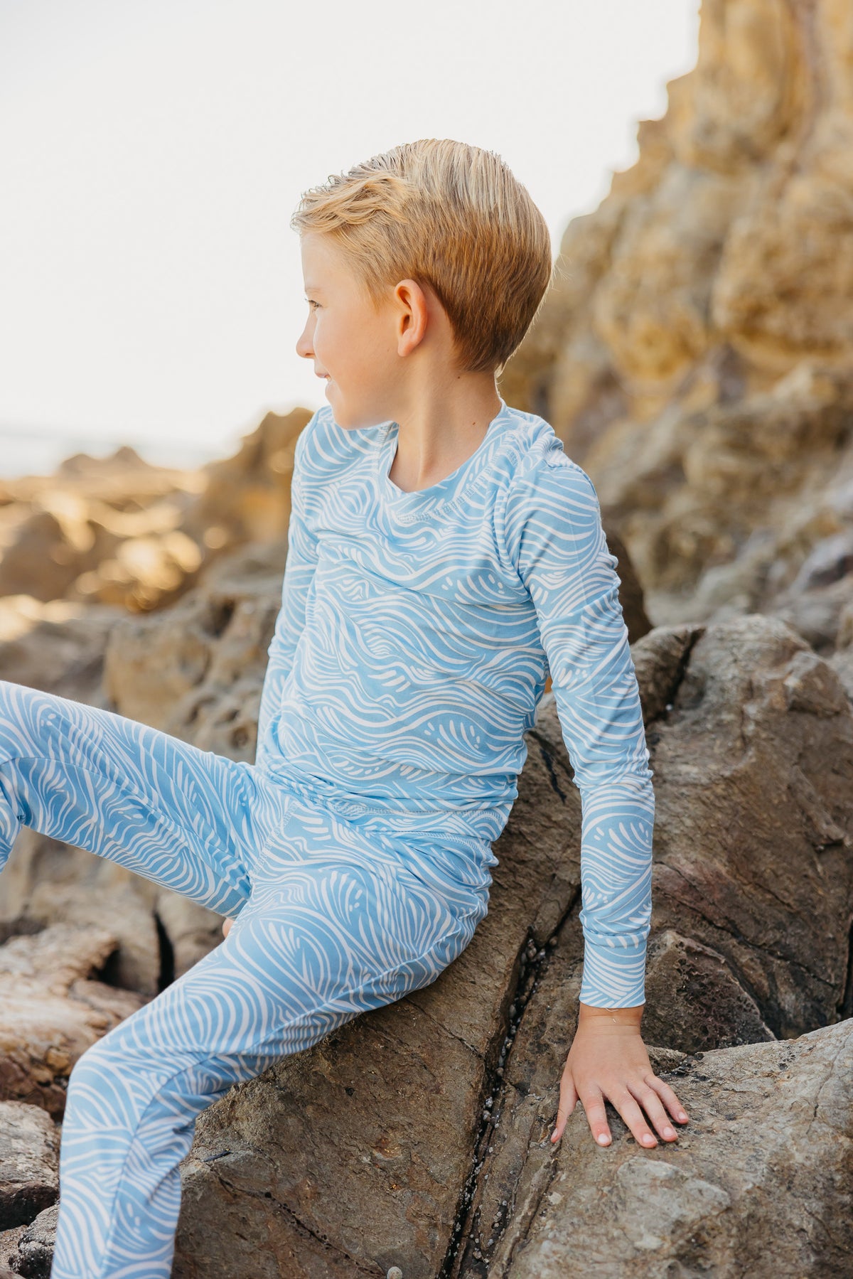 2pc Long Sleeve Pajama Set - Surf