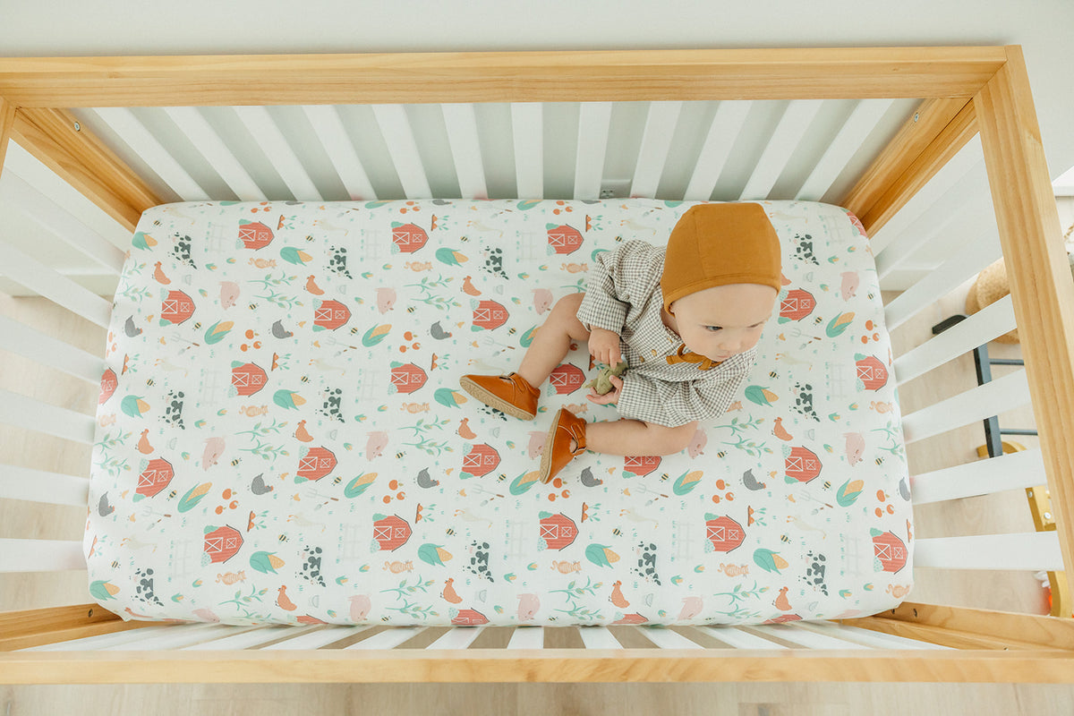 Premium Knit Fitted Crib Sheet - Farmstead