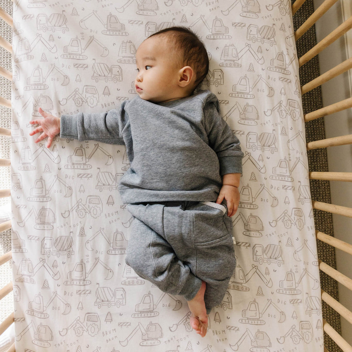 Premium Knit Fitted Crib Sheet - Gage