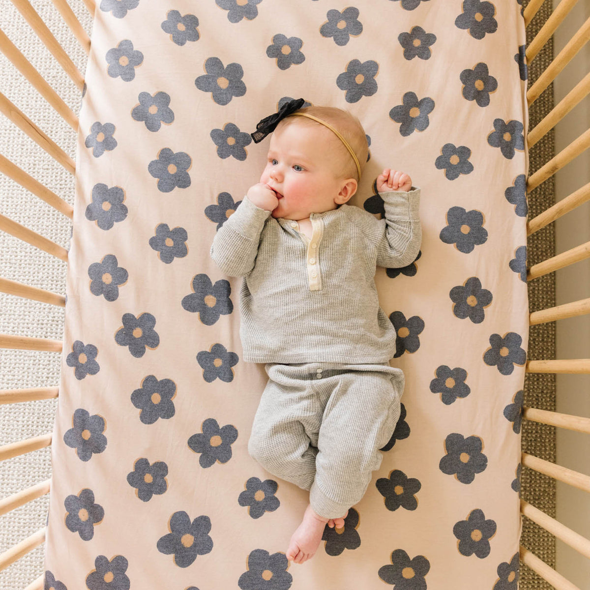 Premium Knit Fitted Crib Sheet - Gemma In Tan