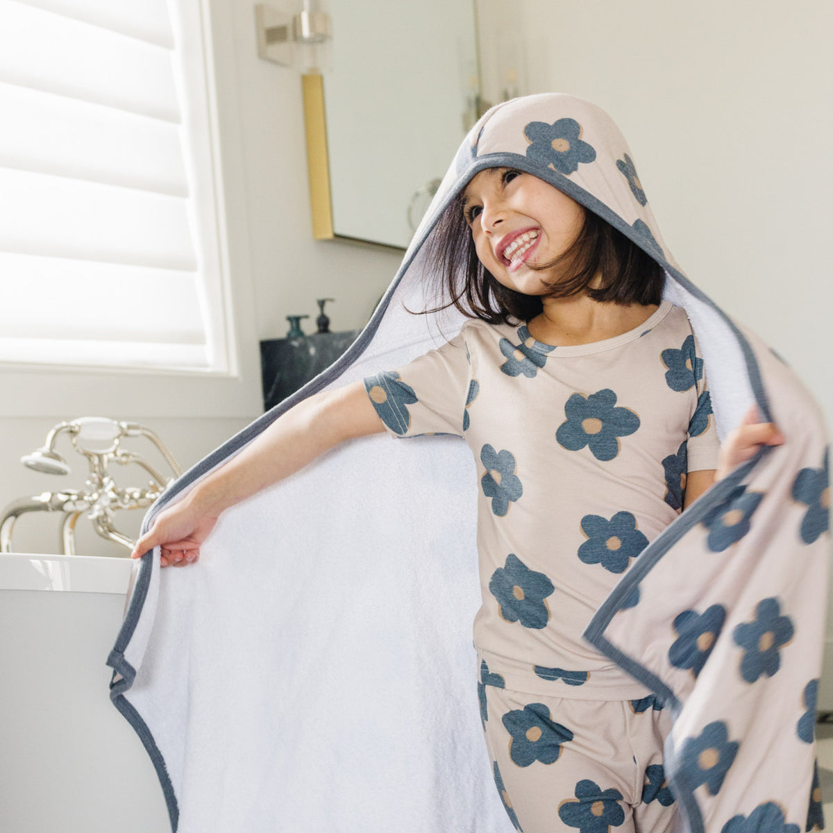 Premium Big Kid Hooded Towel - Gemma In Tan