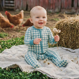Zip-up Footie - Country Gingham