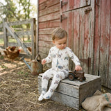 Zip-up Footie - Little Tractors