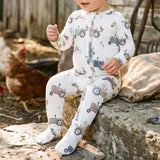 Zip-up Footie - Little Tractors