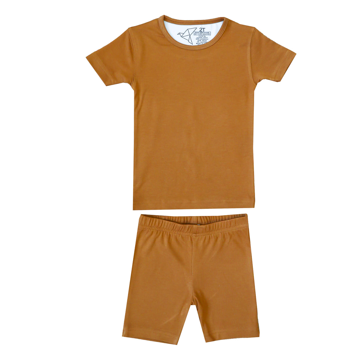 2pc Short Sleeve Pajama Set - Camel – Copper Pearl