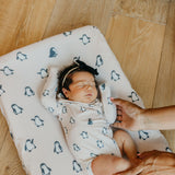 Premium Knit Diaper Changing Pad Cover - Penguins