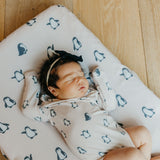 Premium Knit Diaper Changing Pad Cover - Penguins