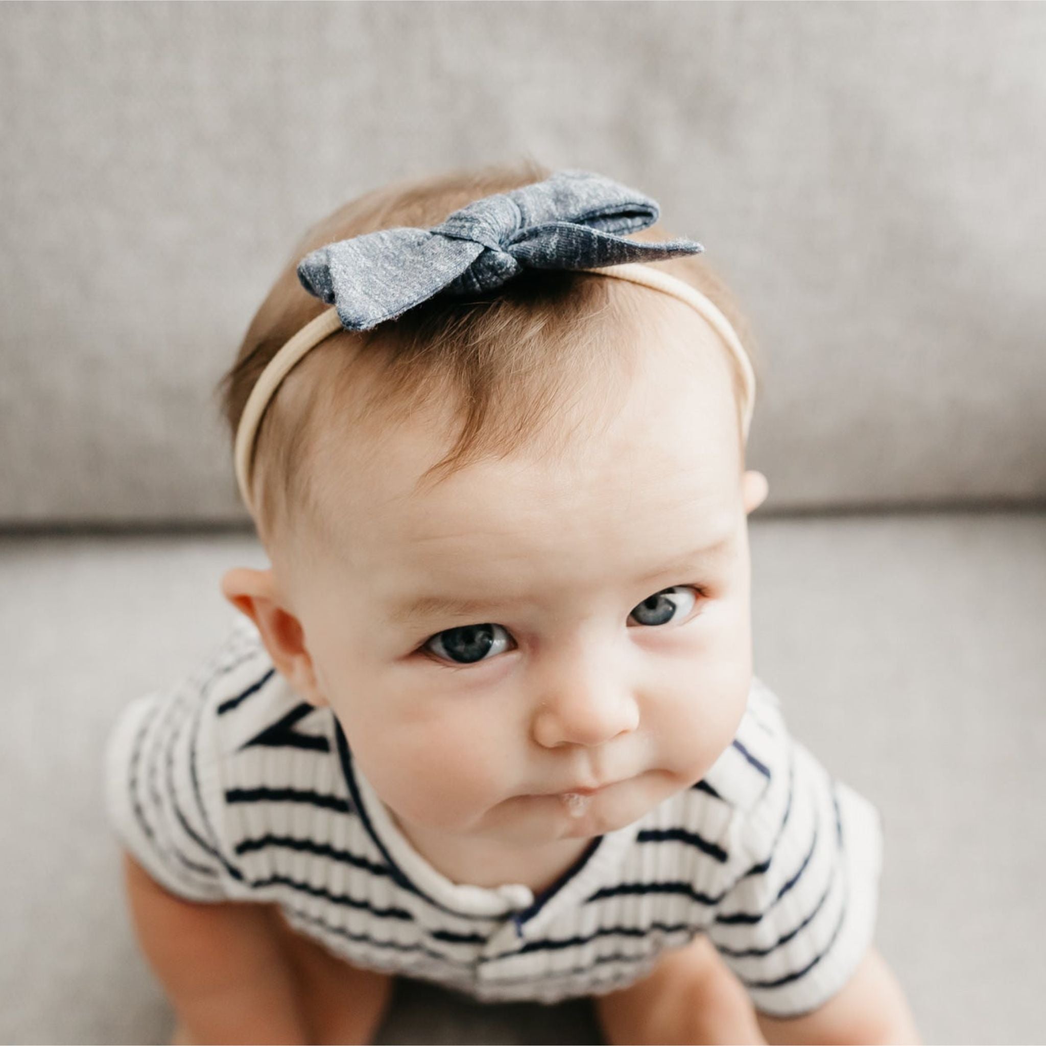 Classic Nylon Bow - Denim