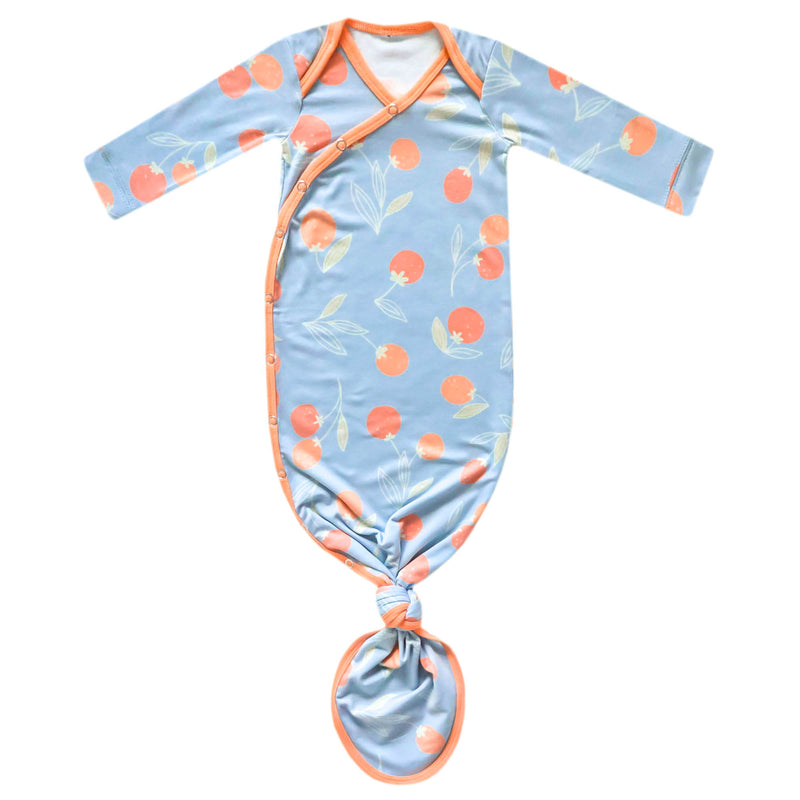 Newborn Knotted Gown - Clementine