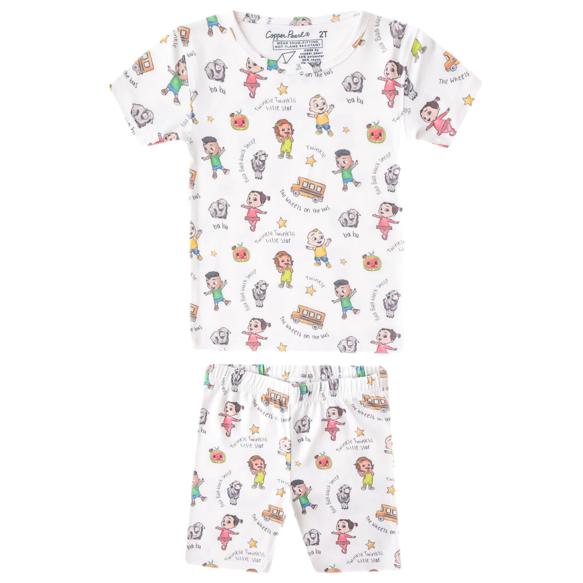 2pc Short Sleeve Pajama Set - CoComelon Friends